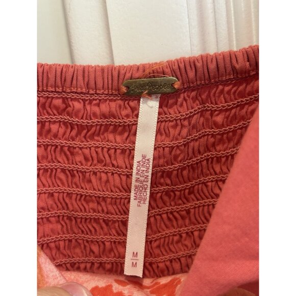 Free People Women Peony Babydoll Dress Femme Combo Orange Pink Size Medium - Picture 5 of 7